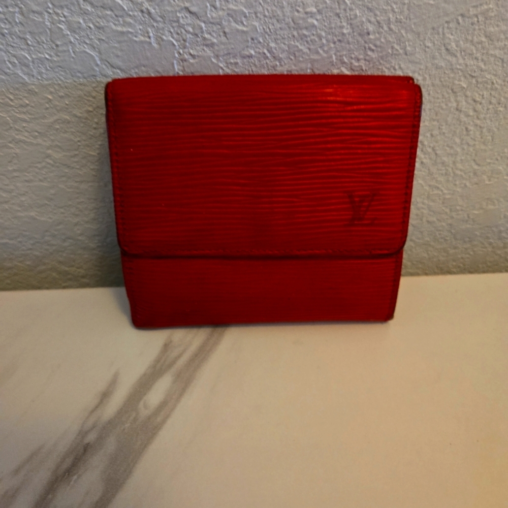 Louis Vuitton Red Epi Compact Wallet